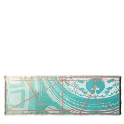 Runner double face Borromini in Tiffany e Rosso Rowan