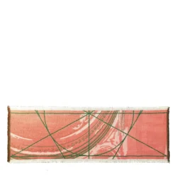 Runner double face Borromini in verde pino e rosso ciliegia