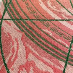Runner double face Borromini in verde pino e rosso ciliegia