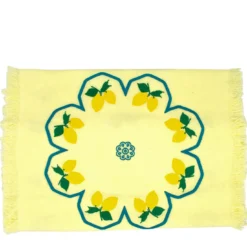 Runner giallo con frange multicolore Limoni