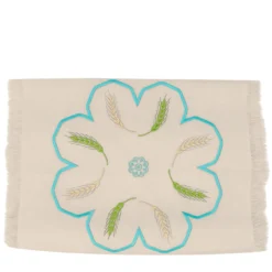Runner Grano multicolore con frange color taupe