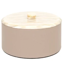 Scatola cilindrica media Kelly taupe con coperchio