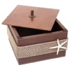Scatola con corda e inserti in ecopelle beige