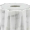 Scatola da bagno rotonda Fold in marmo Arabescato bianco