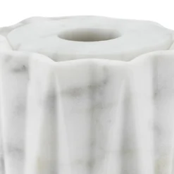 Scatola da bagno rotonda Fold in marmo Arabescato bianco