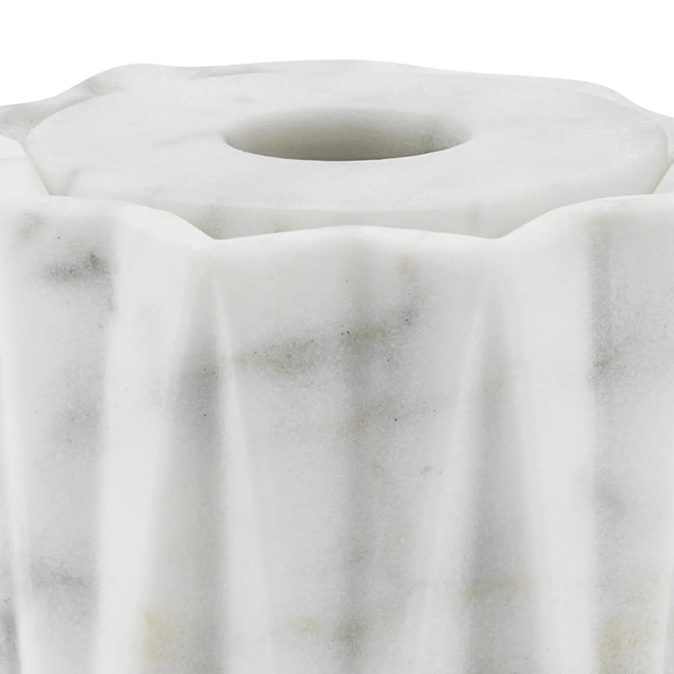 Scatola da bagno rotonda Fold in marmo Arabescato bianco