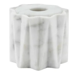 Scatola da bagno rotonda Fold in marmo Arabescato bianco
