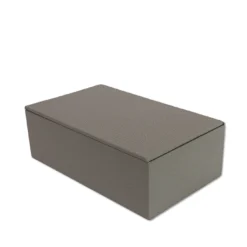 Scatola da tè in pelle Grigio Luna