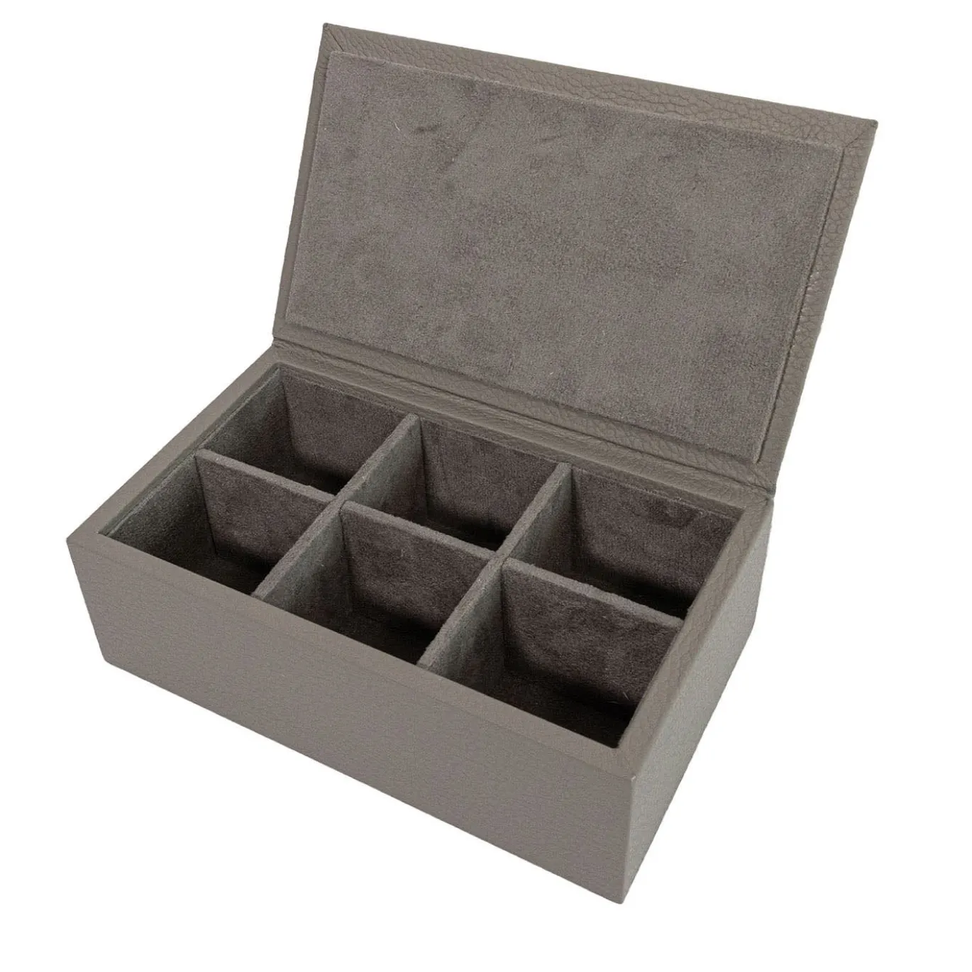 Scatola da tè in pelle Grigio Luna