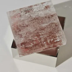 Scatola di quarzo rosso in ottone