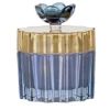 Scatola Doge in vetro blu con coperchio