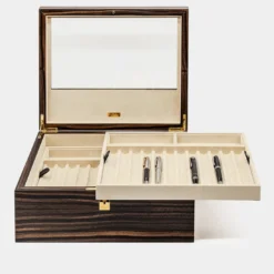 Scatola espositiva per penne Monaco in ebano marrone