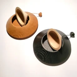 Scatola Iconi conica in rovere nero e acero