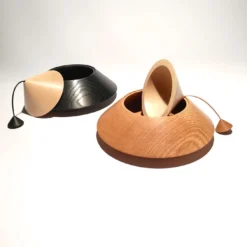 Scatola Iconi conica in rovere nero e acero