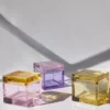 Scatola in cristallo soffiato a mano violetto chiaro Palmi