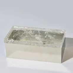 Scatola in ottone di quarzo ialino