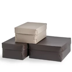 Scatola in pelle color cioccolato Snob