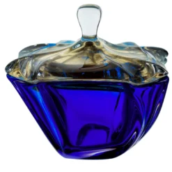 Scatola in Vetro Blu Ca D'oro