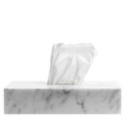 Scatola per tessuti in marmo bianco