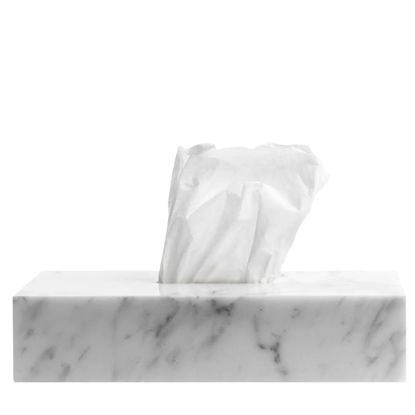 Scatola per tessuti in marmo bianco