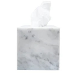 Scatola per tessuti in marmo bianco di Carrara