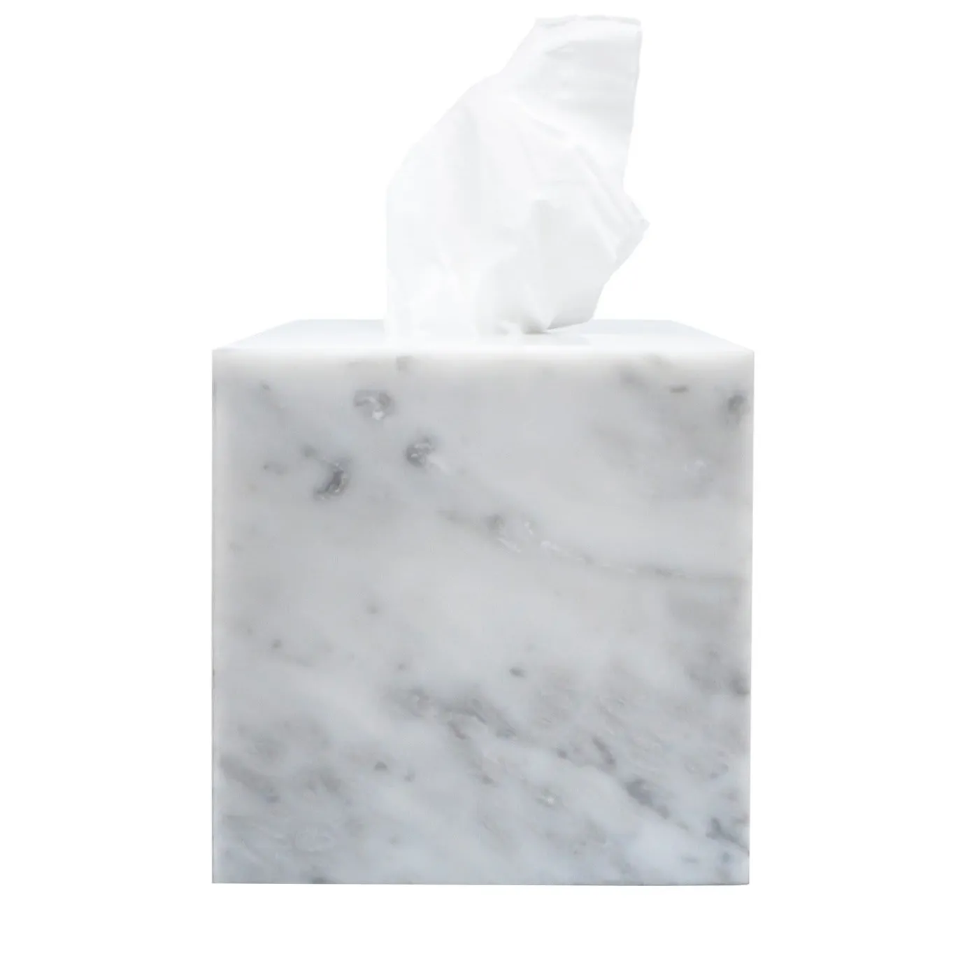 Scatola per tessuti in marmo bianco di Carrara
