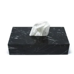 Scatola per tessuti in marmo nero