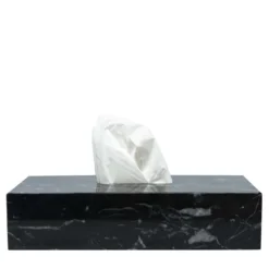Scatola per tessuti in marmo nero