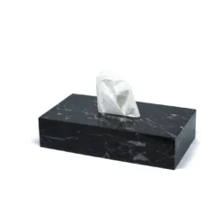 Scatola per tessuti in marmo nero