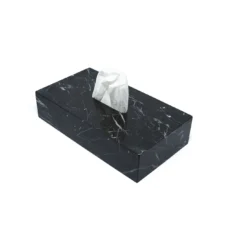 Scatola per tessuti in marmo nero