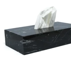 Scatola per tessuti in marmo nero