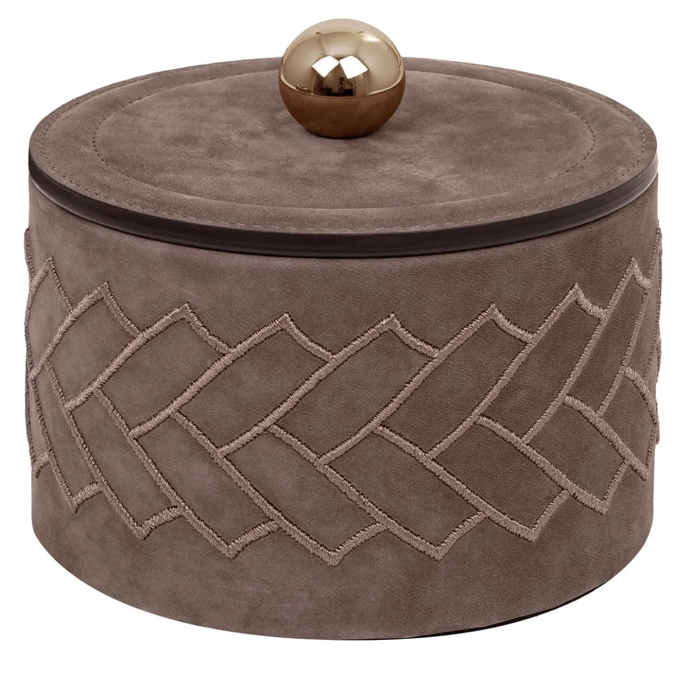 Scatola piccola cilindrica Kelly marrone con coperchio