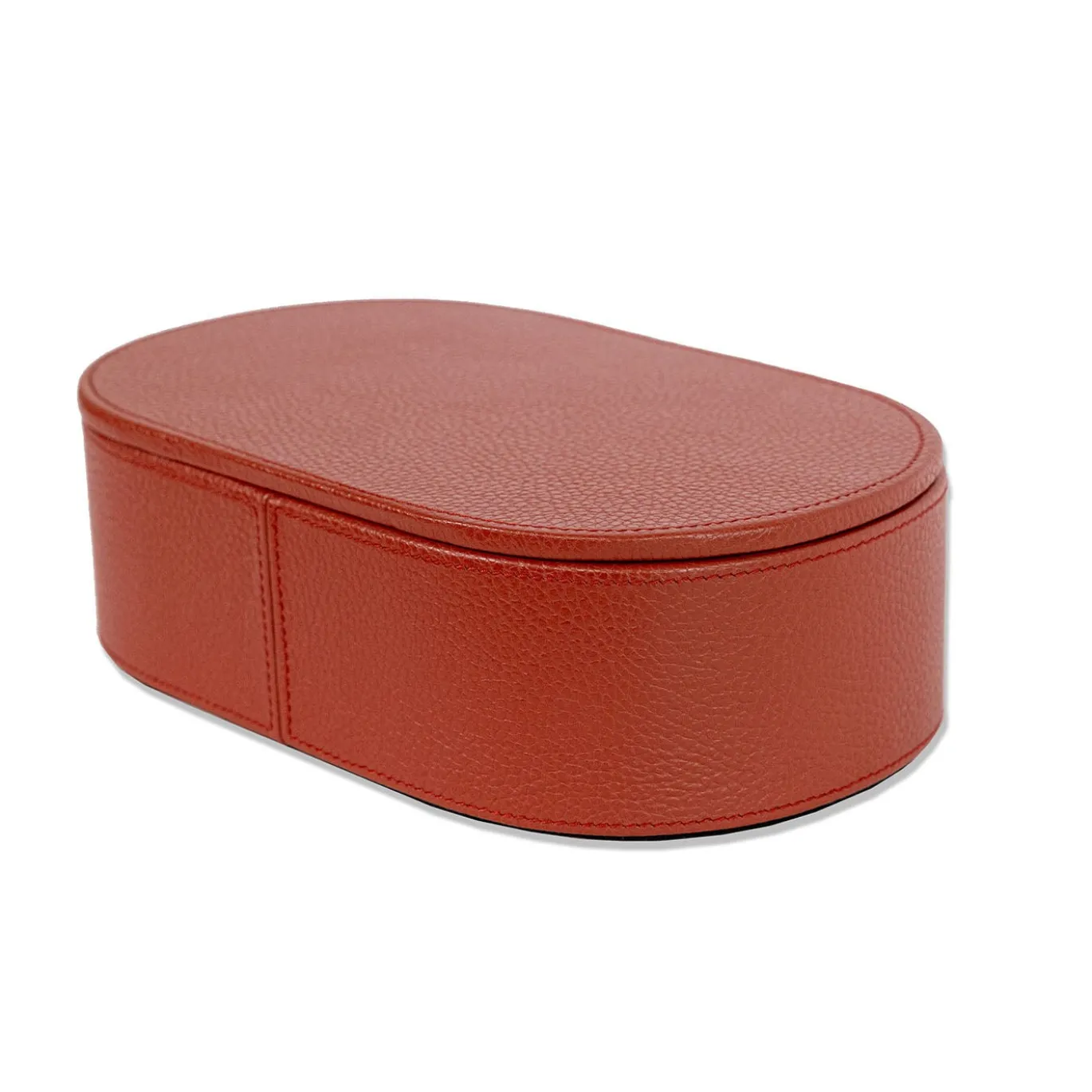 Scatola piccola con coperchio Oltrarno in legno e pelle rossa persiana
