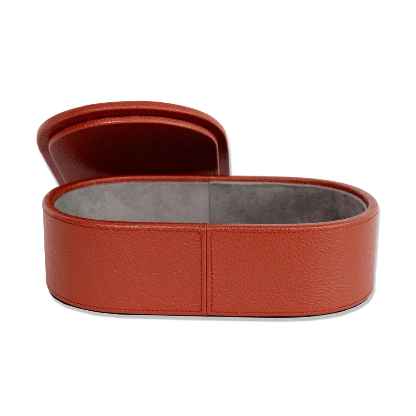 Scatola piccola con coperchio Oltrarno in legno e pelle rossa persiana