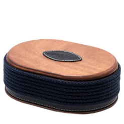 Scatola portagioie ovale blu