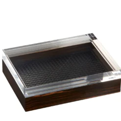 Scatola rettangolare intrecciata a mano Febe Ebony