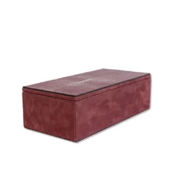 Scatola Stingray in pelle Nubuck Rosso Persiano