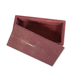 Scatola Stingray in pelle Nubuck Rosso Persiano
