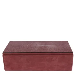 Scatola Stingray in pelle Nubuck Rosso Persiano
