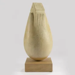 Scultura Amorgos Crema in gres smaltato bianco