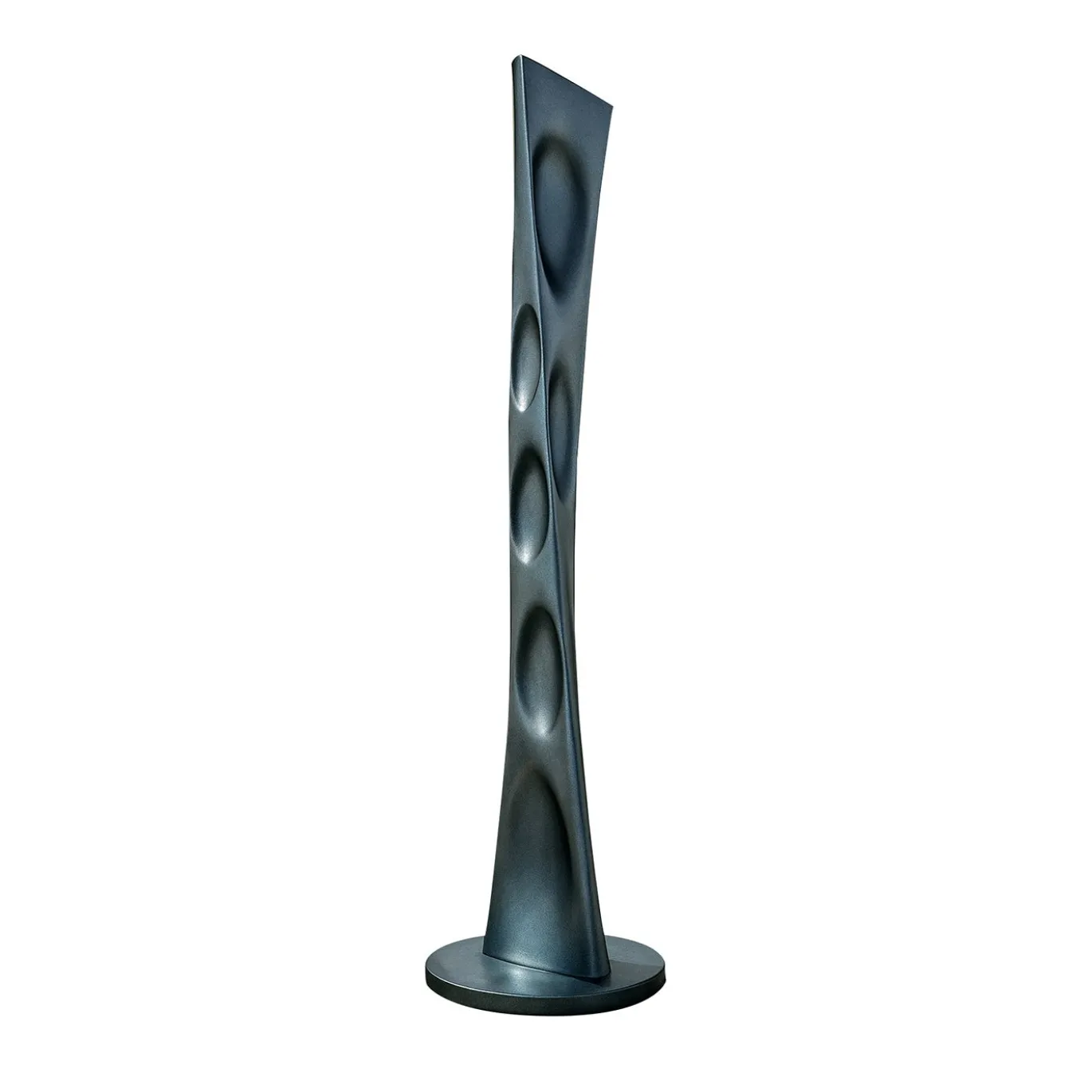 Scultura concava Koilos in acciaio inox grigio