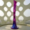 Scultura Concava Koilos in Acciaio Inossidabile Lucido Viola