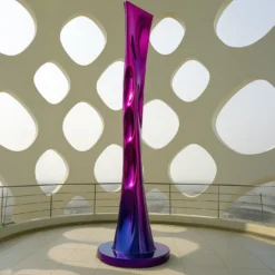 Scultura Concava Koilos in Acciaio Inossidabile Lucido Viola