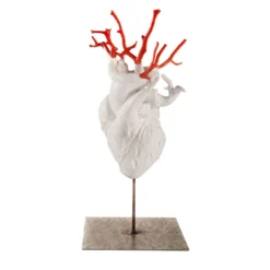 Scultura Cuore in Terracotta Bianca