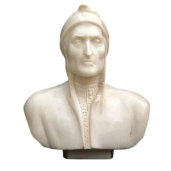 Scultura Dante Alighieri in Marmo Bianco