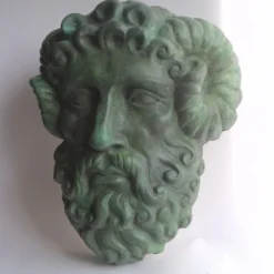 Scultura da parete in ceramica di Giove Ammon