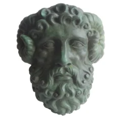 Scultura da parete in ceramica di Giove Ammon