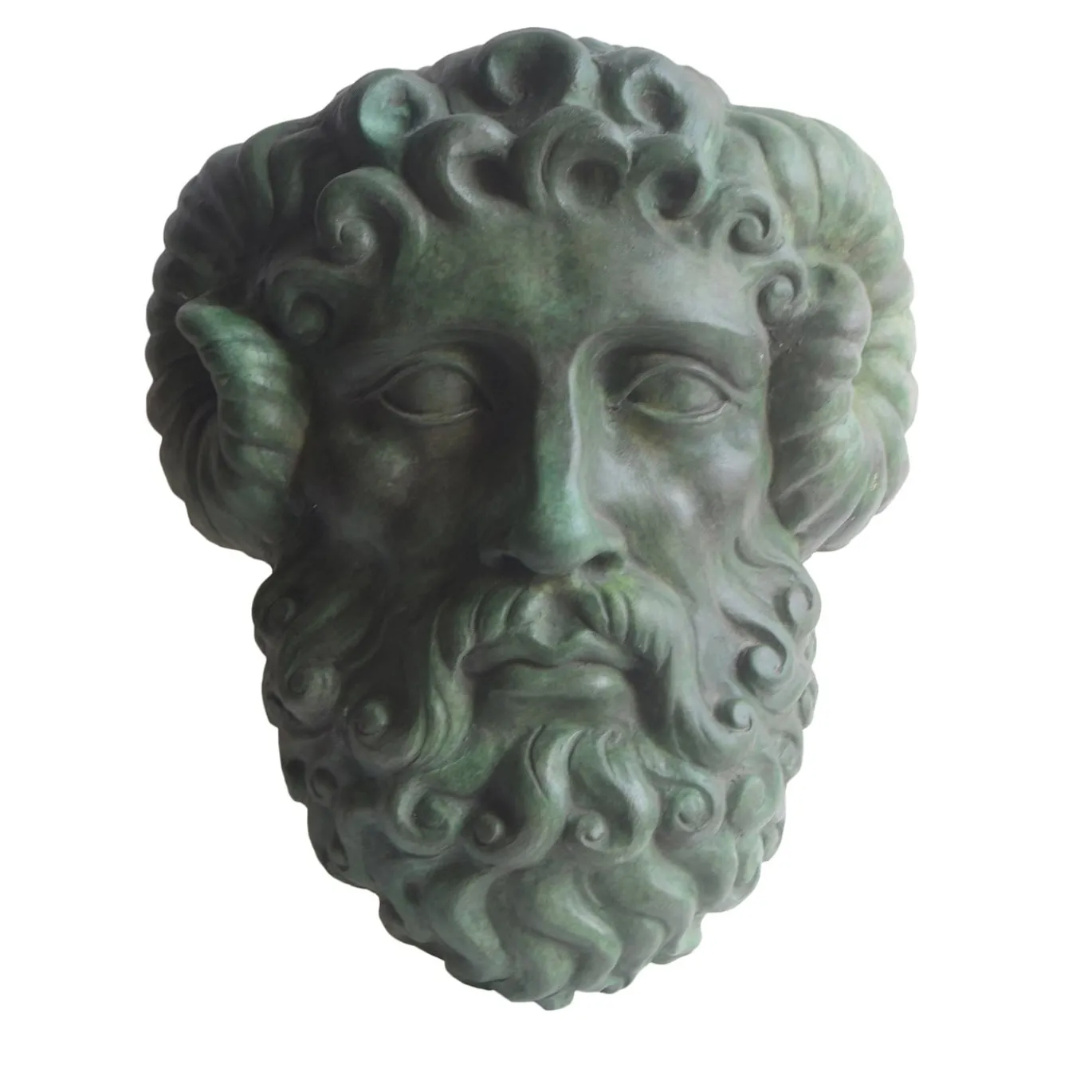 Scultura da parete in ceramica di Giove Ammon