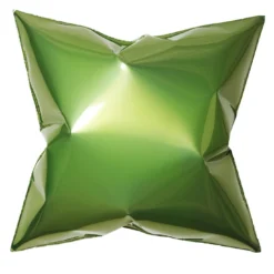 Scultura da parete quadrata a forma di cuscino verde