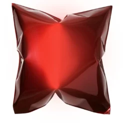 Scultura da parete quadrata a forma di cuscino rosso #2
